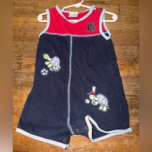Okie Dokie Baby Boy/Unisex Sports Romper | Turtles Soccer & Baseball